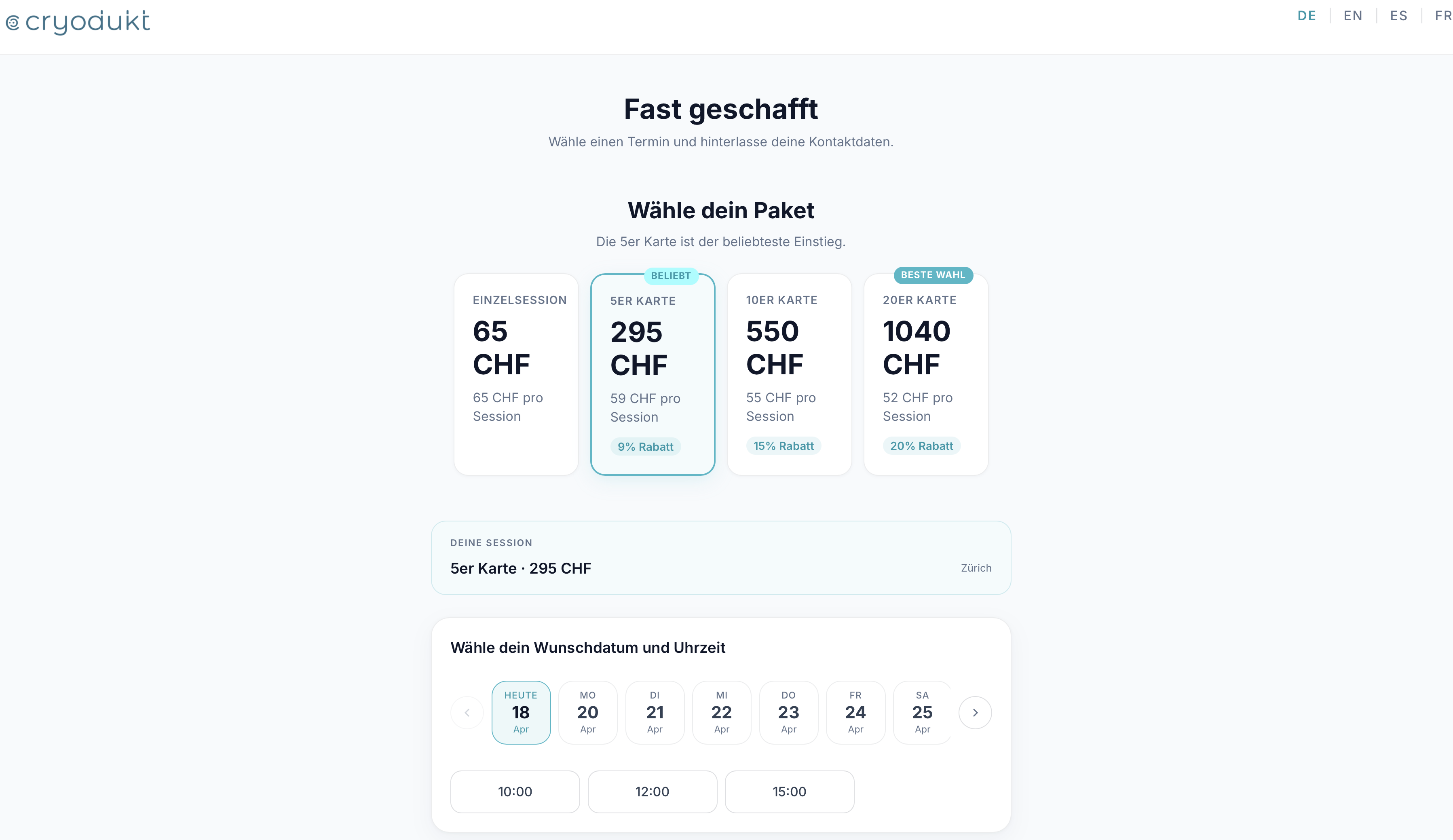 Step 4 — Booking